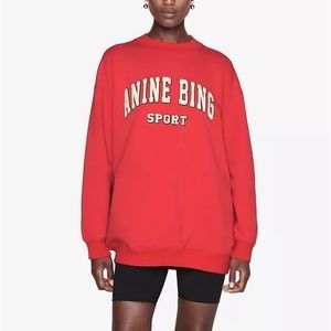 Anine Bing Tyler Sweatshirt in Red XS